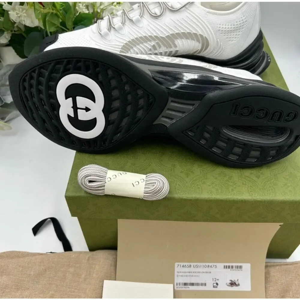 Men's Gucci run white/gray/black sneakers size 12.5 made in Italy